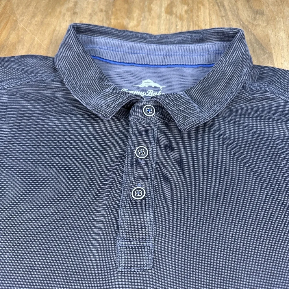 Tommy Bahama Short Sleeve Polo Shirt Mens XXL Gray Golf Lightweight Distressed - Picture 3 of 10